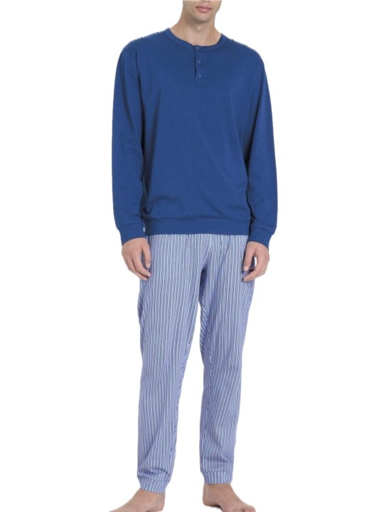 Ragno pigiama uomo in puro cotone pantalone rigato art. U893N1